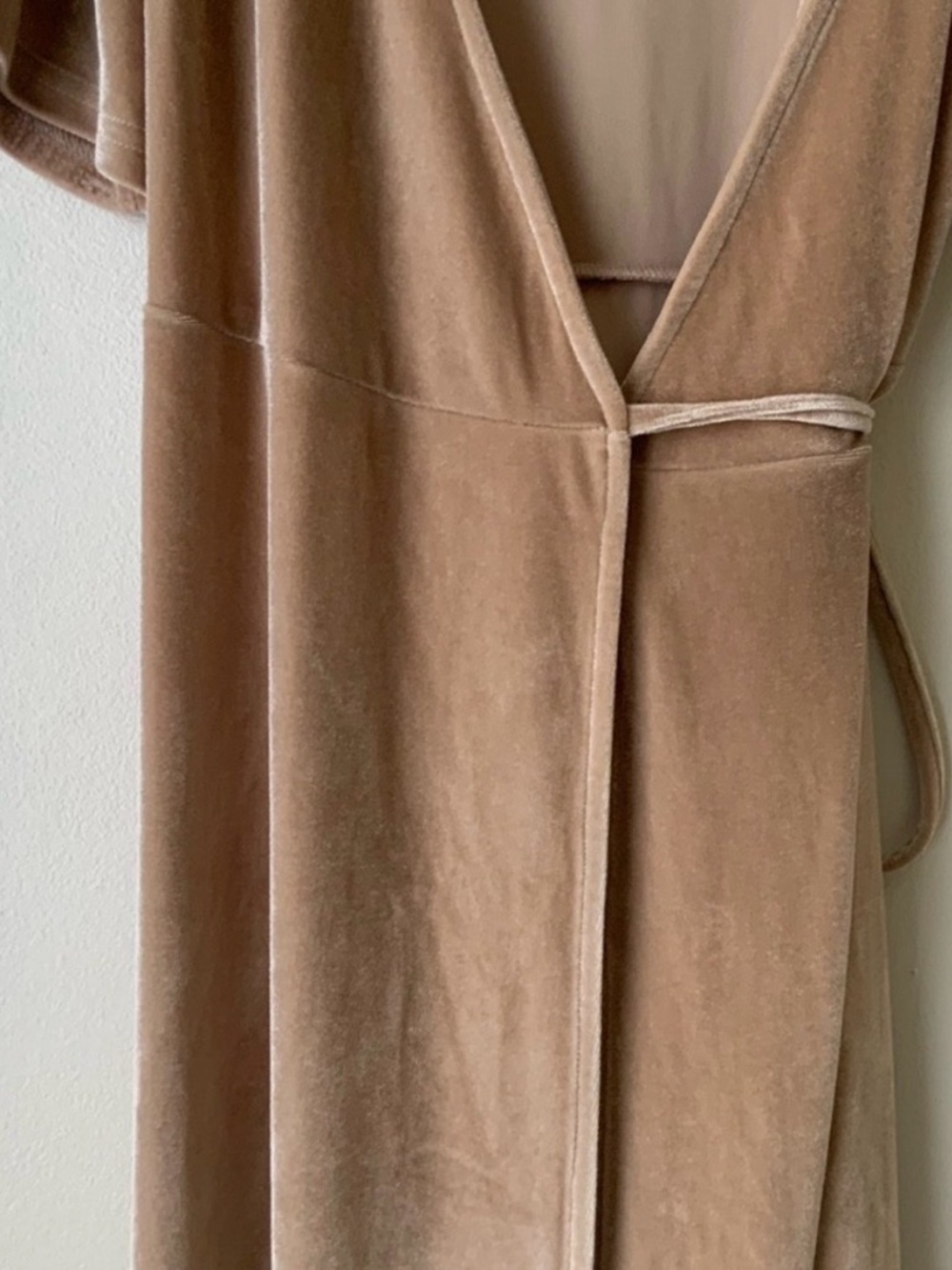 NWT BALTIC BORN Velvet Wrap Maxi Dress Taupe Tan Small - Picture 5 of 14